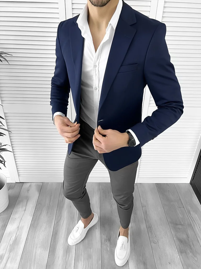 Sacou barbati slim fit bleumarin 10272 D3-3.1/  E 100-3 ~