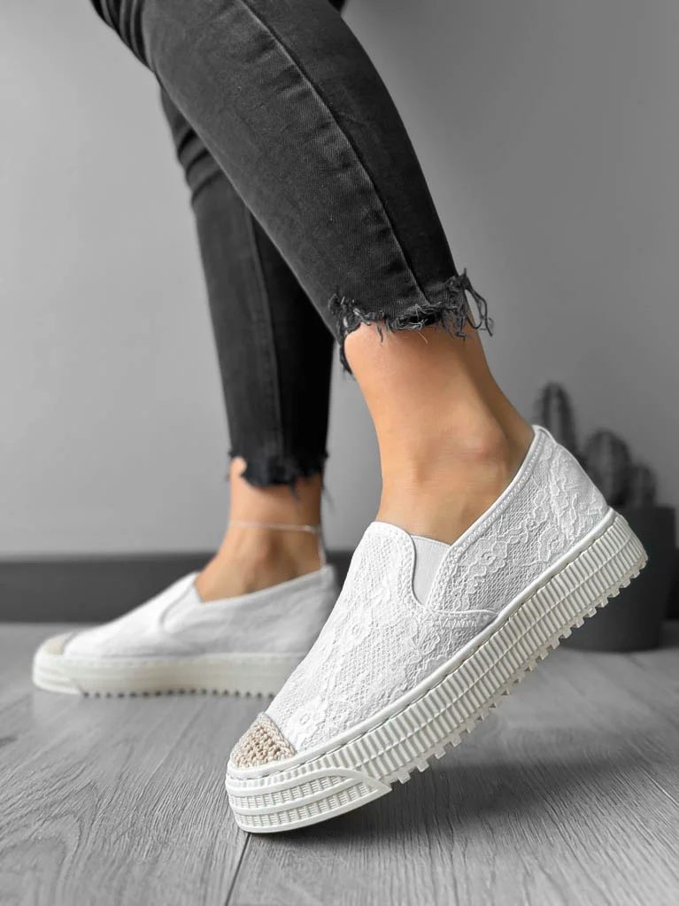 Espadrile dama casual albe Y602 N7-2