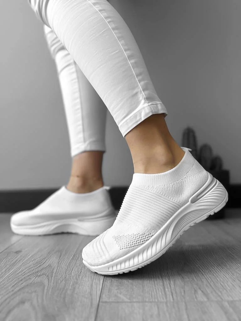 Espadrile dama casual albe 566  T58-1
