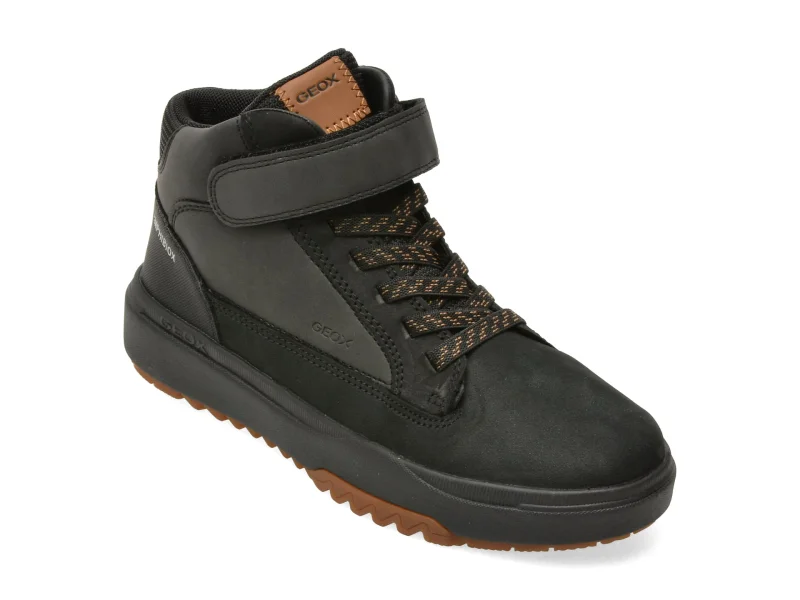 Ghete GEOX negre, J16FMA, din piele naturala