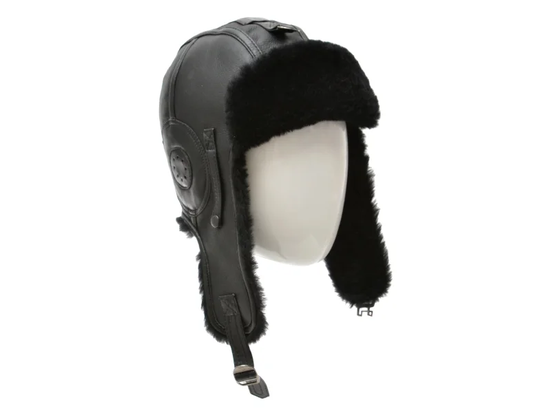 Caciula KLOP neagra, 041K, din piele naturala