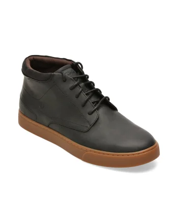 Ghete CLARKS negre, LYDFORD MID, din piele naturala