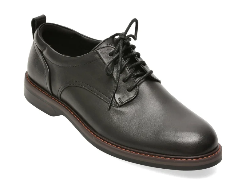 Pantofi eleganti CLARKS negri, ALDWIN 2 DERBY, din piele naturala