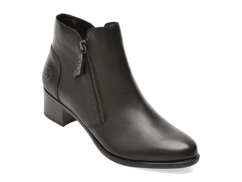 Ghete REMONTE negre, R5190, din piele naturala