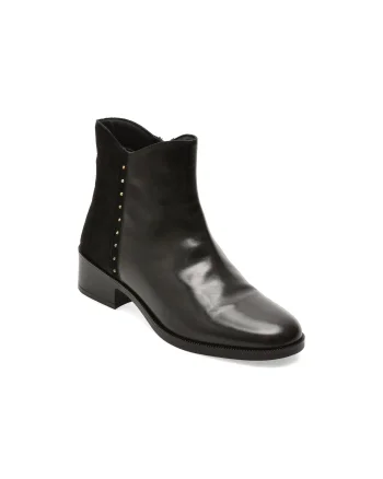 Ghete GEOX negre, D565EE, din piele naturala