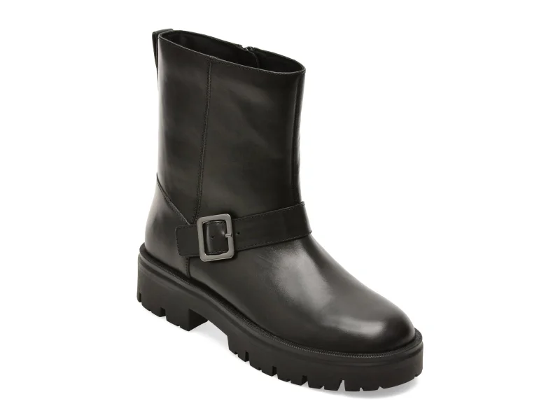 Ghete GEOX negre, D6810B, din piele naturala