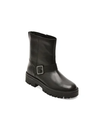 Ghete GEOX negre, D6810B, din piele naturala
