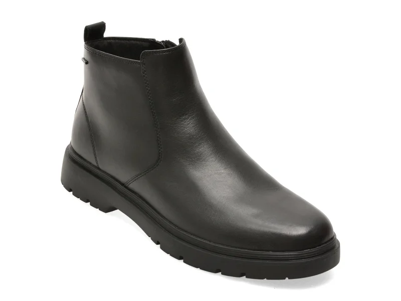 Ghete GEOX negre, U46HNC, din piele naturala