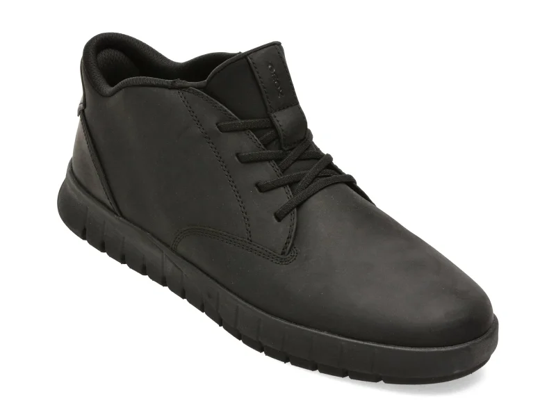 Ghete GEOX negre, U56MAB, din piele naturala