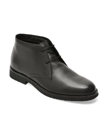 Ghete GEOX negre, U6658D, din piele naturala