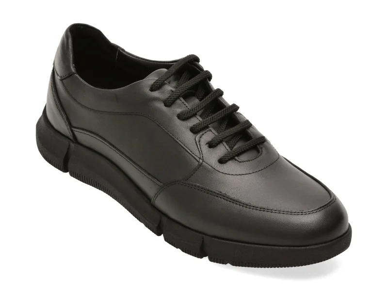 Pantofi sport OTTER negri, K76, din piele naturala