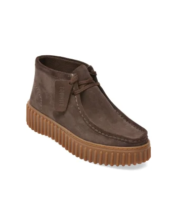 Ghete CLARKS maro, TORHILL MOSS, din piele intoarsa