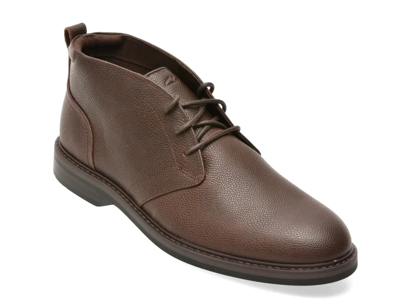 Ghete CLARKS maro, ALDWIN 2 CHUKKA, din piele naturala
