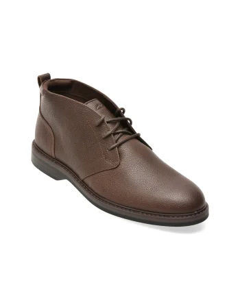 Ghete CLARKS maro, ALDWIN 2 CHUKKA, din piele naturala