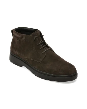 Ghete GEOX maro, U46HND, din piele intoarsa