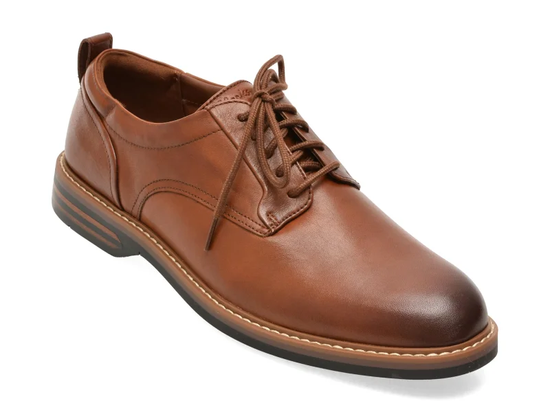 Pantofi eleganti CLARKS maro, ALDWIN 2 DERBY, din piele naturala