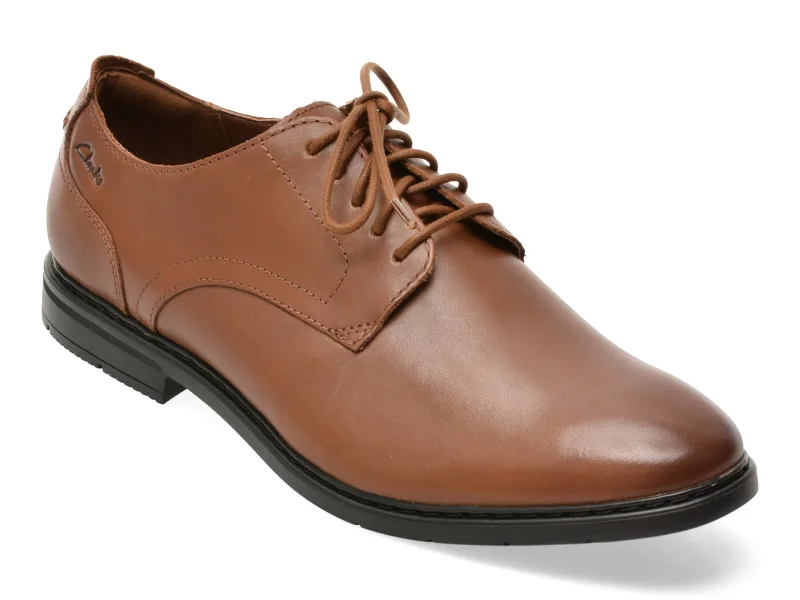 Pantofi eleganti CLARKS maro, BANBURY DERBY, din piele naturala