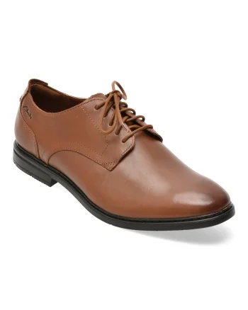 Pantofi eleganti CLARKS maro, BANBURY DERBY, din piele naturala