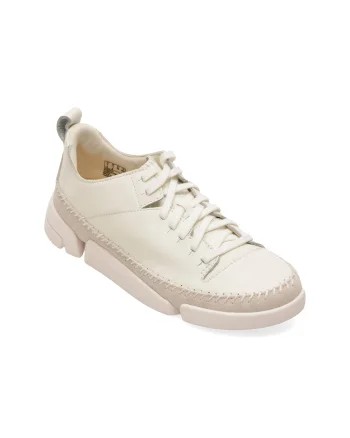 Pantofi sport CLARKS albi, TRIGENIC 2 FLEX, din piele naturala