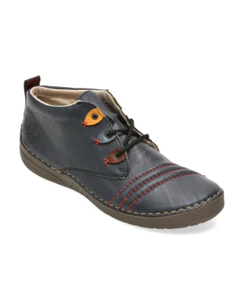 Ghete RIEKER bleumarin, 52509, din piele ecologica