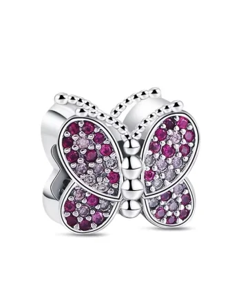 Charm/talisman argint 925, JW1173, model fluture, placat cu rodiu