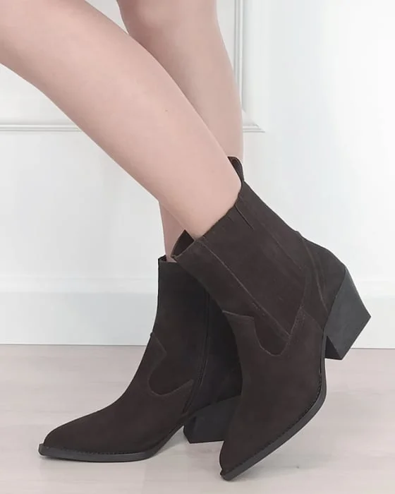 Botine elegante tip ciocate maro ciocolatiu 6350A 117