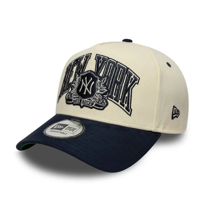 Sapca New Era MLB New York Yankees Suede  9FORTY E-Frame Adjustable Cap Cream  Navy