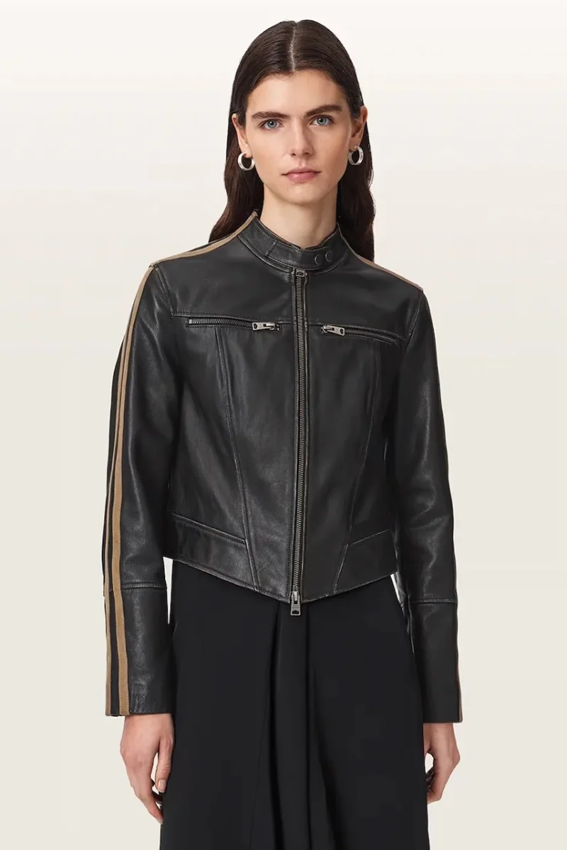 AllSaints  jachetă scurtă pentru femei din piele TIGGY LEATHER JACKET