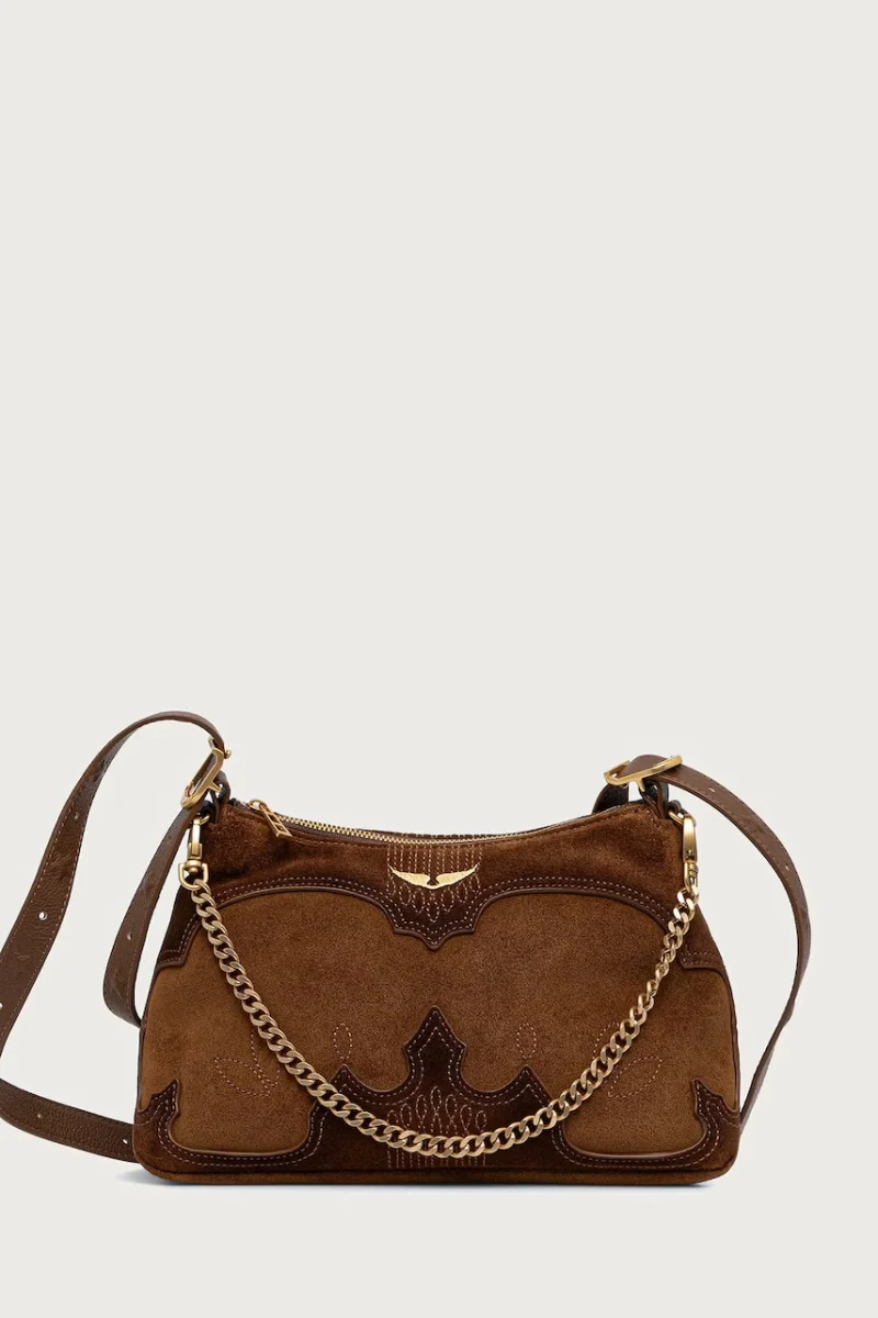 Zadig&Voltaire  geantă crossbody pentru femei din piele întoarsă JIM