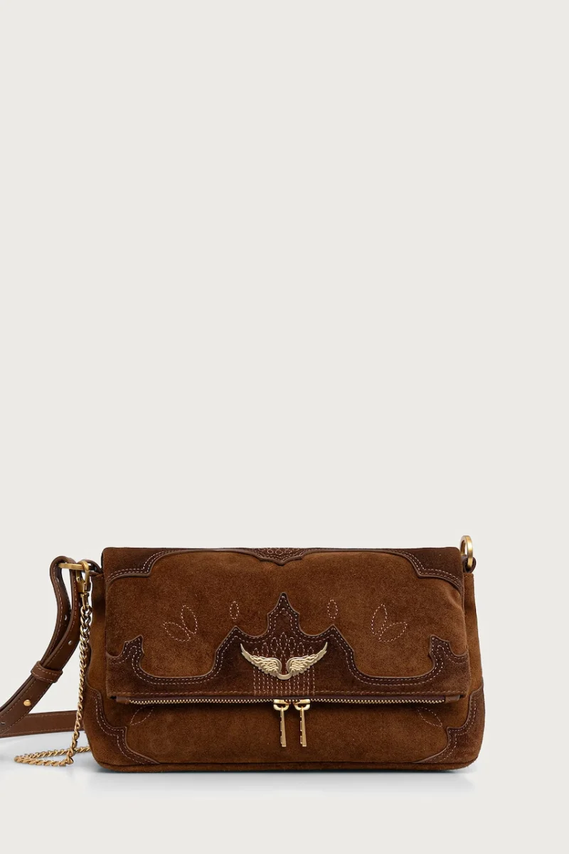 Zadig&Voltaire  geantă crossbody pentru femei din piele întoarsă ROCKY
