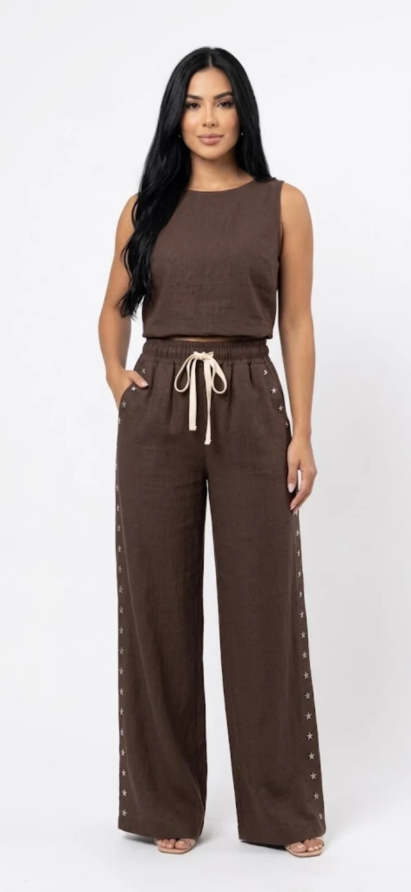 Pantalon de dama decorat cu stele
