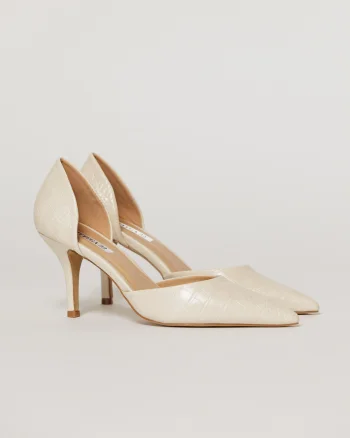 Pantofi ivoar eleganti din piele ecologica cu model snake