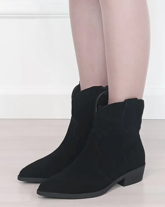 Ghete negre din piele naturala 5310 110