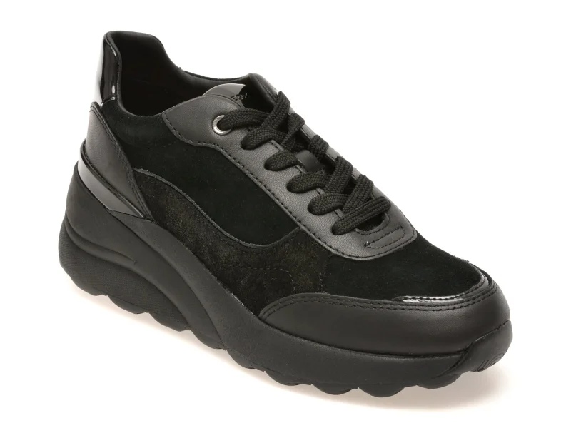 Pantofi sport GEOX negri, D65WAB, din piele naturala