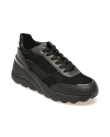 Pantofi sport GEOX negri, D65WAB, din piele naturala