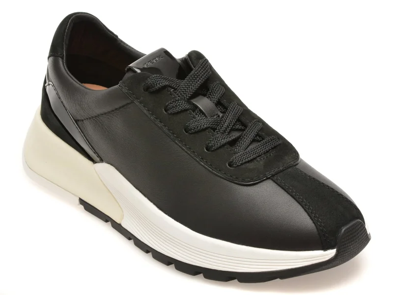 Pantofi sport GEOX negri, D655JA, din piele naturala