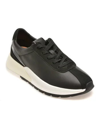 Pantofi sport GEOX negri, D655JA, din piele naturala