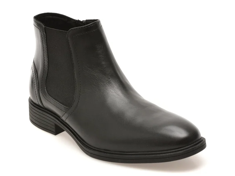 Ghete elegante GEOX negre, U66NZA, din piele naturala