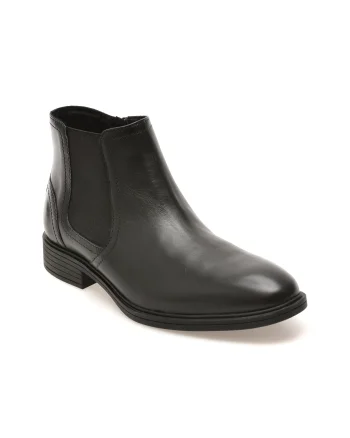 Ghete elegante GEOX negre, U66NZA, din piele naturala