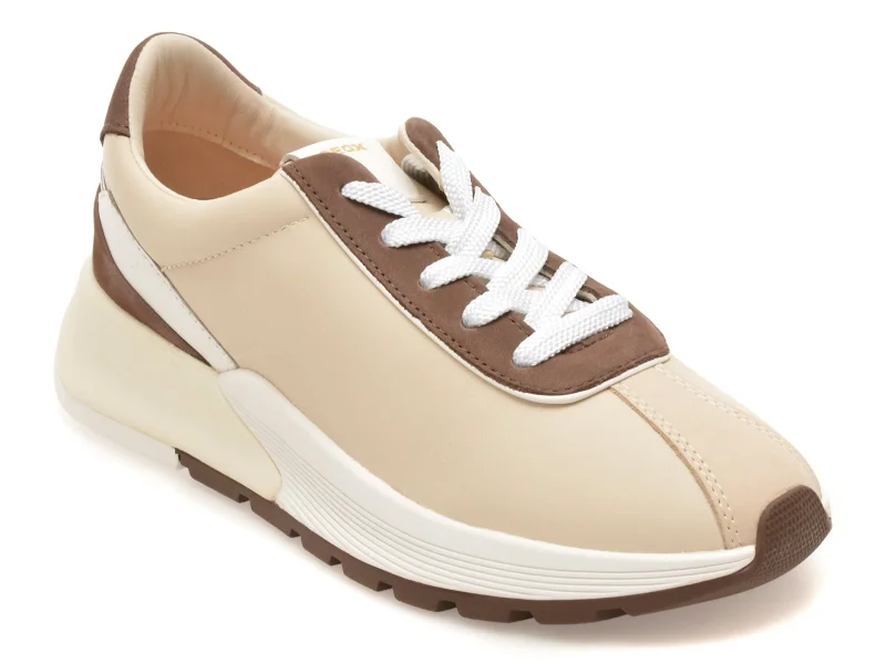 Pantofi sport GEOX bej, D655JA, din piele naturala