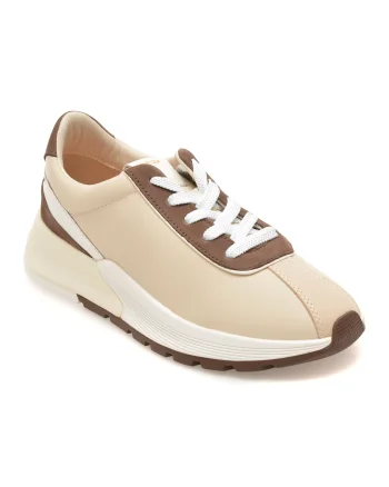 Pantofi sport GEOX bej, D655JA, din piele naturala
