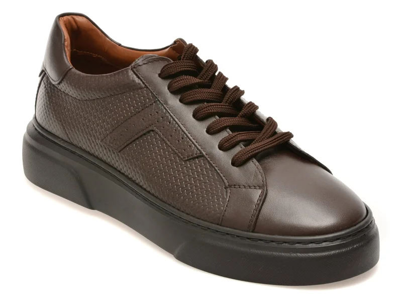 Pantofi sport LOST maro, WB001, din piele naturala