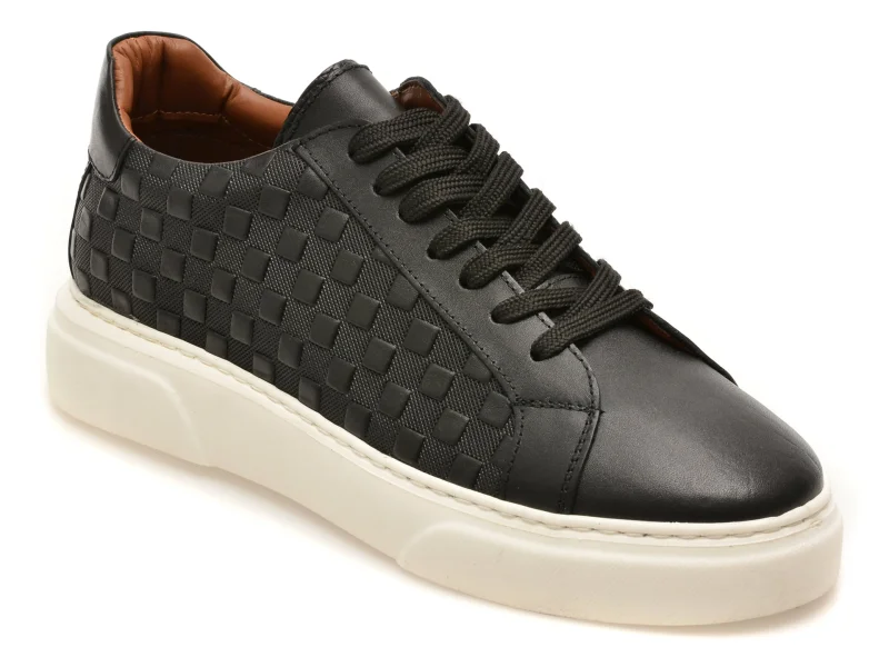 Pantofi sport LOST negri, LST106, din piele naturala