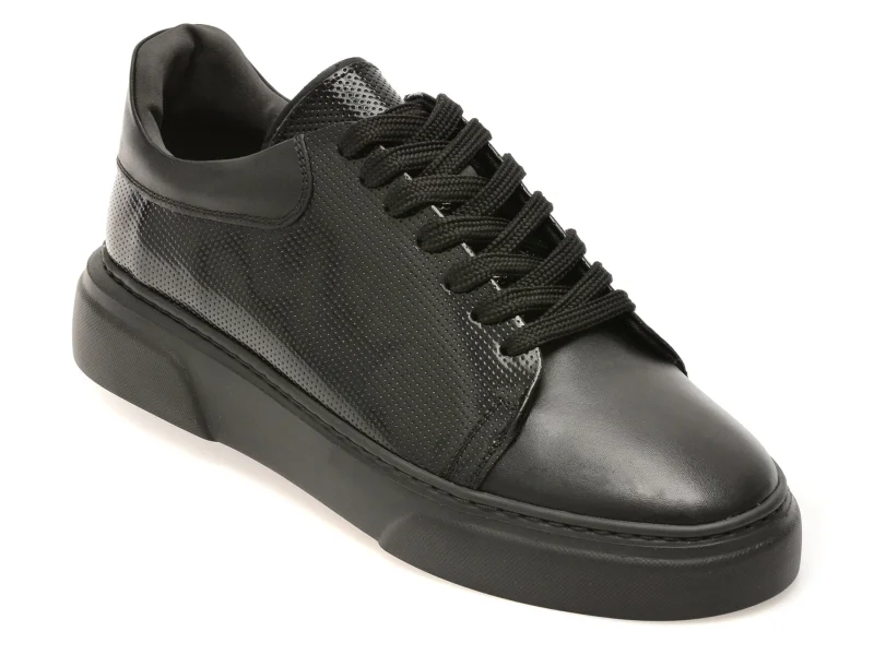 Pantofi sport LOST negri, LST111, din piele naturala