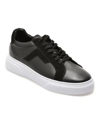 Pantofi sport LOST negri, LST113, din piele naturala