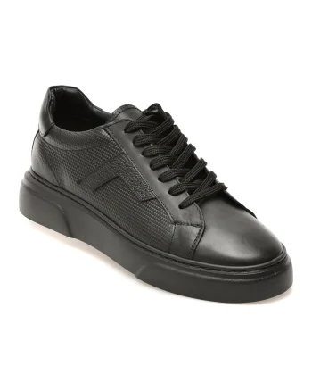 Pantofi sport LOST negri, LST117, din piele naturala