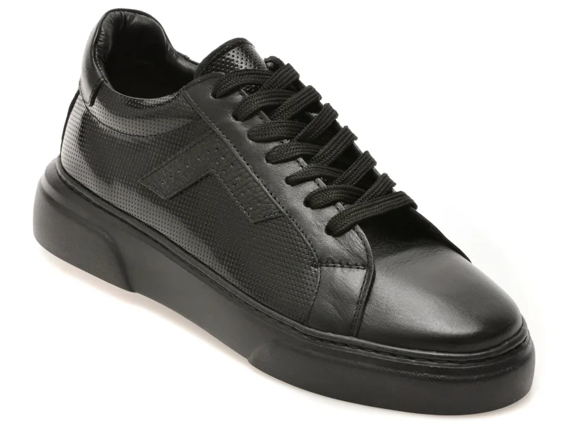 Pantofi sport LOST negri, LST122, din piele naturala