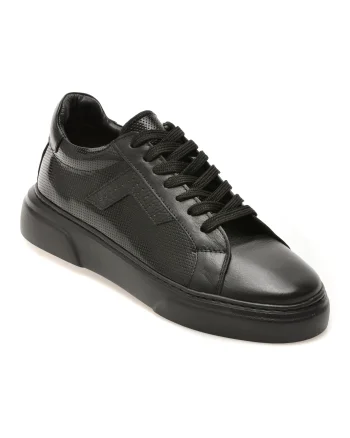 Pantofi sport LOST negri, LST122, din piele naturala