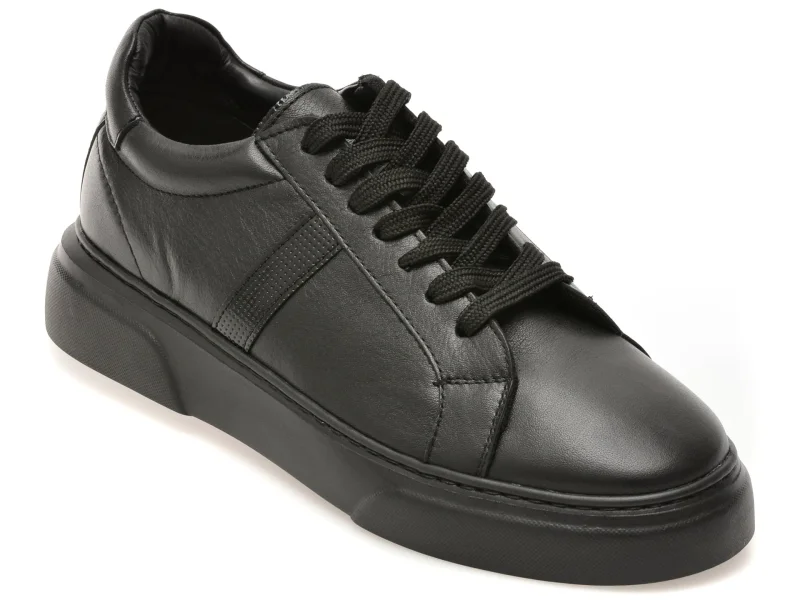 Pantofi sport LOST negri, LST125, din piele naturala
