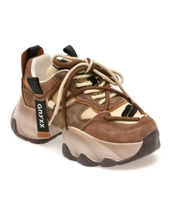 Pantofi sport GRYXX maro, 3281CC, din piele naturala